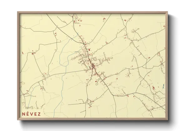 Une affiche de carte sur Névez