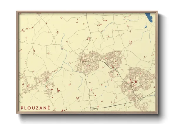 Une affiche de carte sur Plouzané