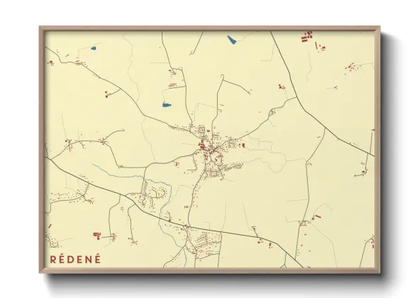 Une affiche de carte sur Rédené