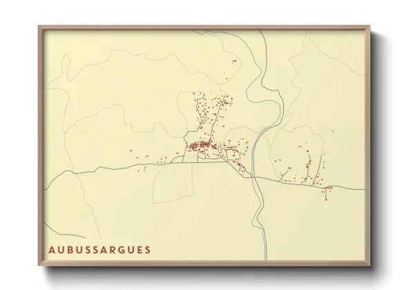 Une affiche de carte sur Aubussargues