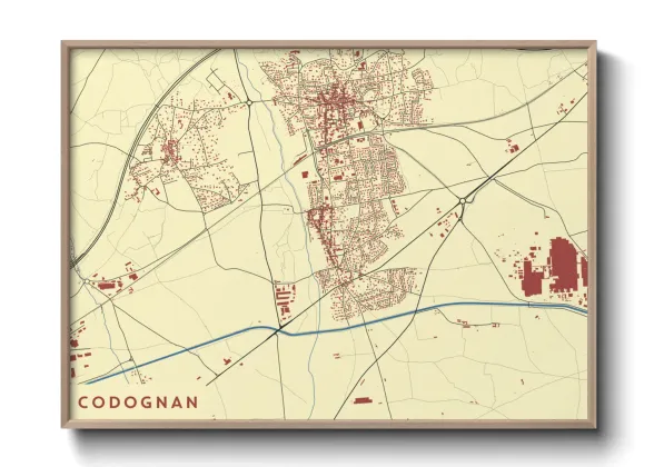 Une affiche de carte sur Codognan