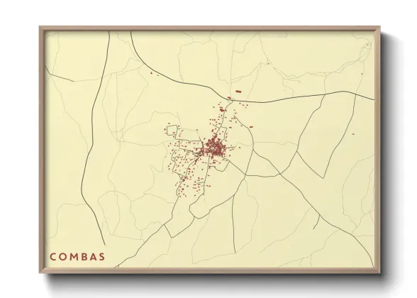 Une affiche de carte sur Combas