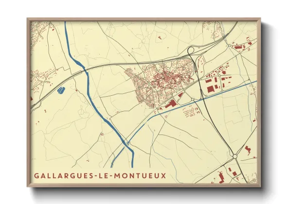 Une affiche de carte sur Gallargues-le-Montueux