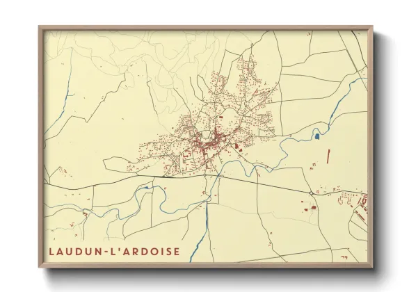 Une affiche de carte sur Laudun-l'Ardoise