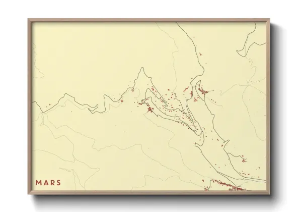 Une affiche de carte sur Mars