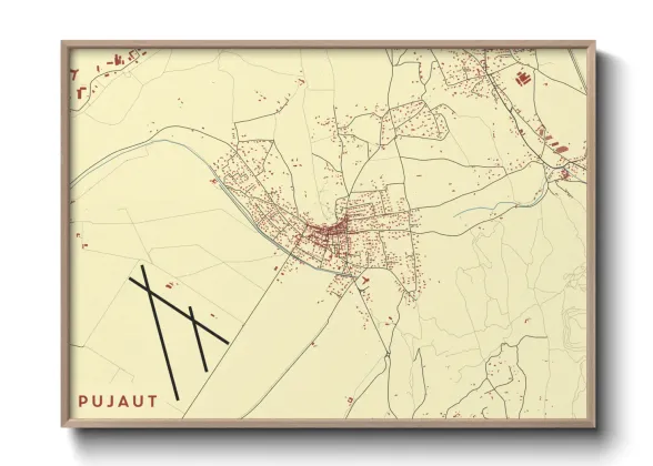 Une affiche de carte sur Pujaut