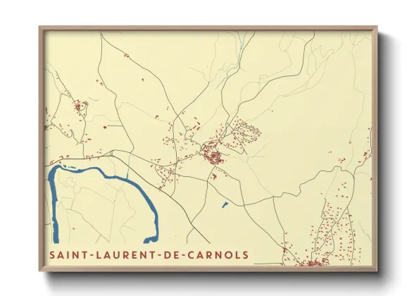 Une affiche de carte sur Saint-Laurent-de-Carnols