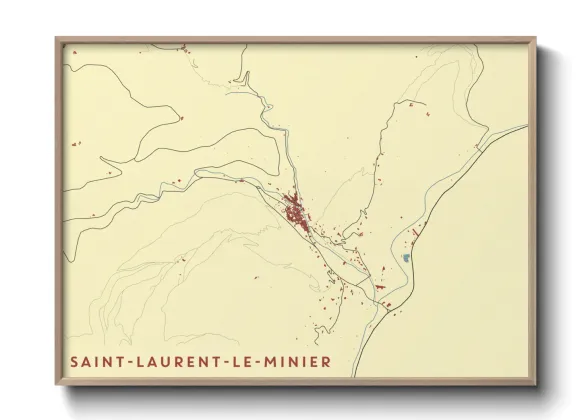 Une affiche de carte sur Saint-Laurent-le-Minier