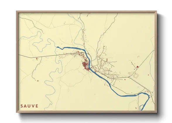 Une affiche de carte sur Sauve