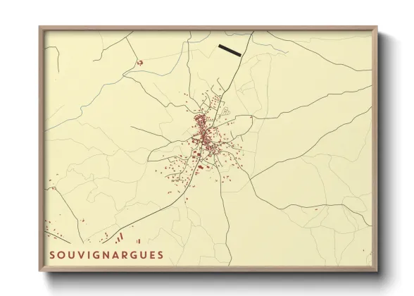 Une affiche de carte sur Souvignargues