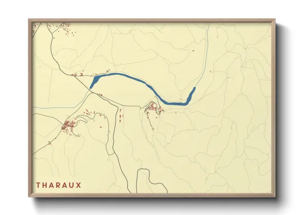 Une affiche de carte sur Tharaux