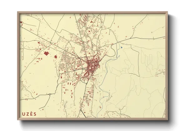 Une affiche de carte sur Uzès