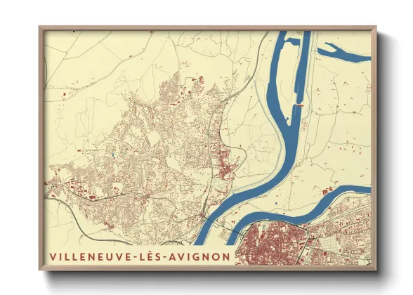 Une affiche de carte sur Villeneuve-lès-Avignon