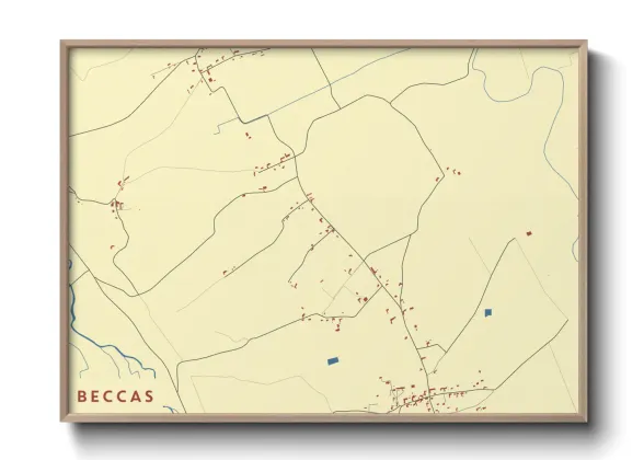 Une affiche de carte sur Beccas