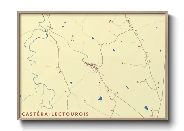 Une affiche de carte sur Castéra-Lectourois