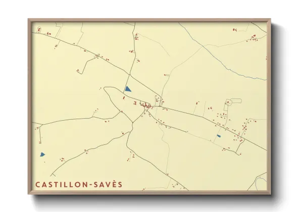 Une affiche de carte sur Castillon-Savès