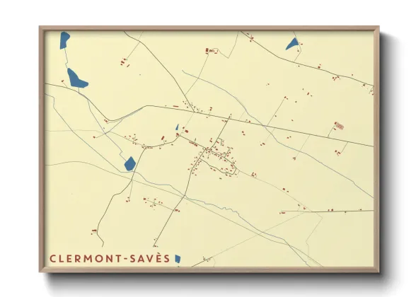 Une affiche de carte sur Clermont-Savès