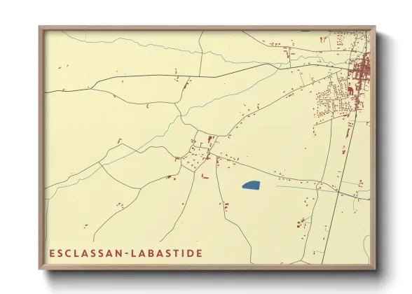 Une affiche de carte sur Esclassan-Labastide