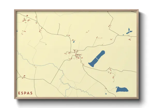 Une affiche de carte sur Espas