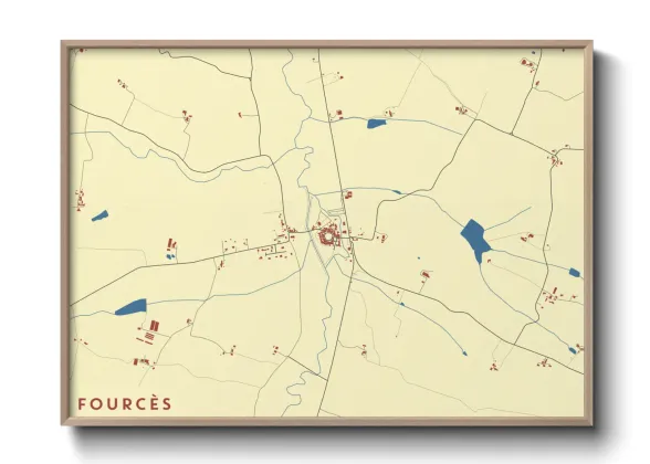 Une affiche de carte sur Fourcès