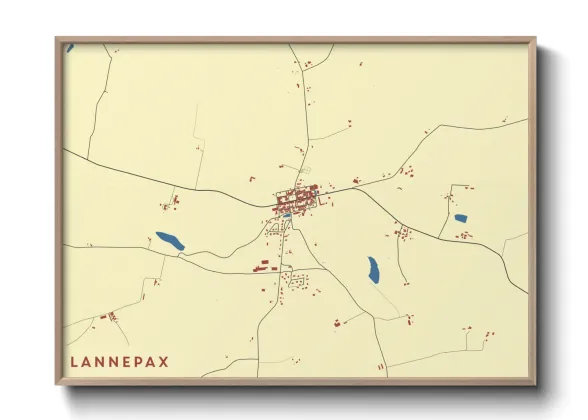 Une affiche de carte sur Lannepax