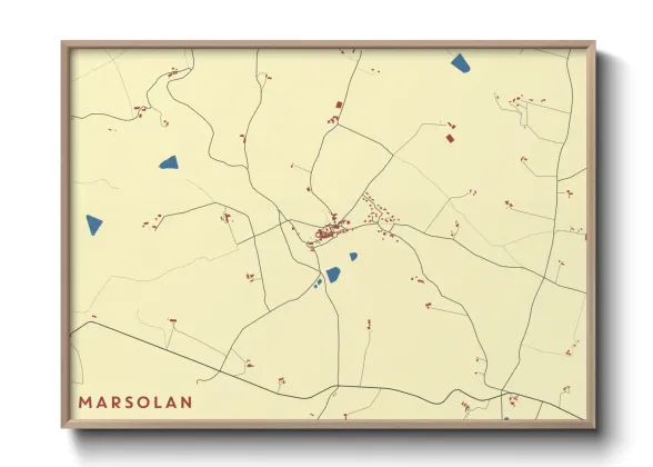 Une affiche de carte sur Marsolan