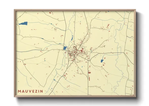 Une affiche de carte sur Mauvezin