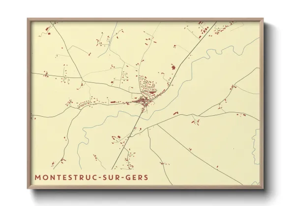 Une affiche de carte sur Montestruc-sur-Gers