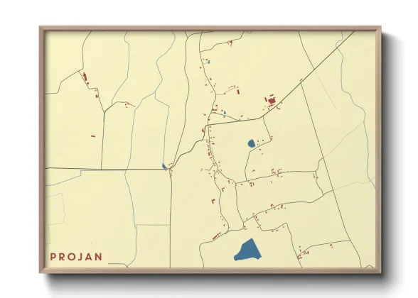 Une affiche de carte sur Projan