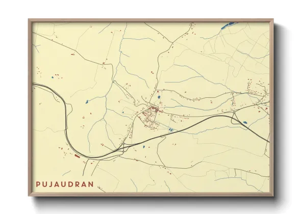 Une affiche de carte sur Pujaudran