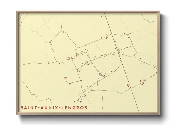 Une affiche de carte sur Saint-Aunix-Lengros