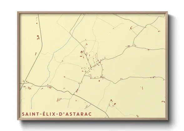Une affiche de carte sur Saint-Élix-d'Astarac