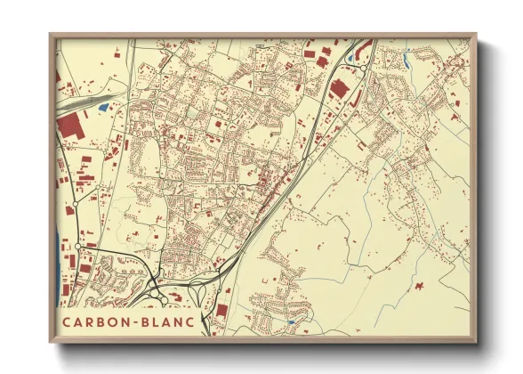 Une affiche de carte sur Carbon-Blanc