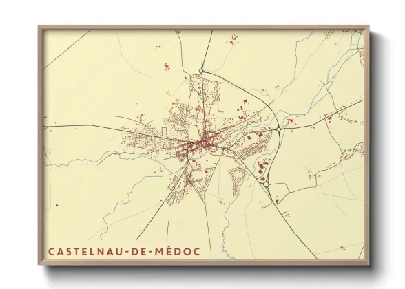 Une affiche de carte sur Castelnau-de-Médoc