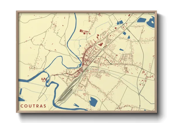 Une affiche de carte sur Coutras