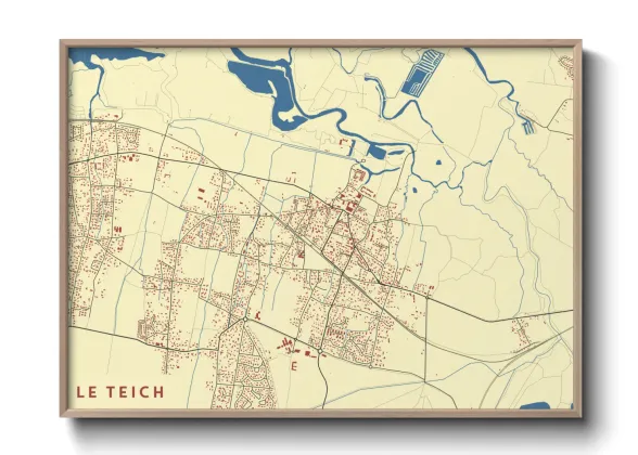 Une affiche de carte sur Le Teich