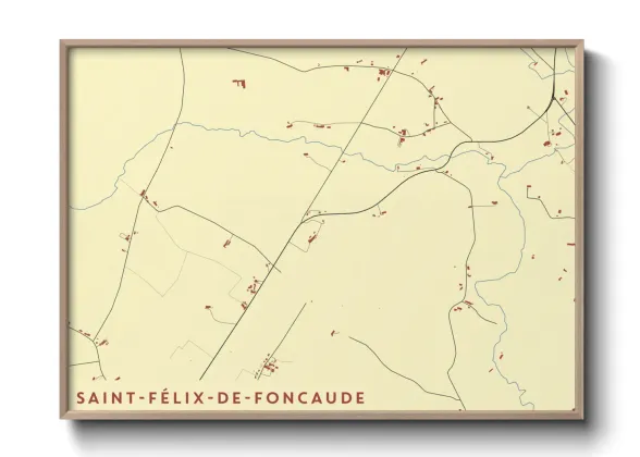 Une affiche de carte sur Saint-Félix-de-Foncaude