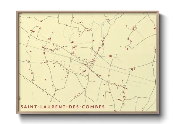 Une affiche de carte sur Saint-Laurent-des-Combes