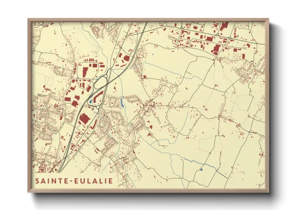 Une affiche de carte sur Sainte-Eulalie