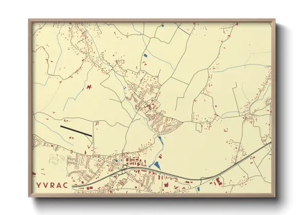 Une affiche de carte sur Yvrac