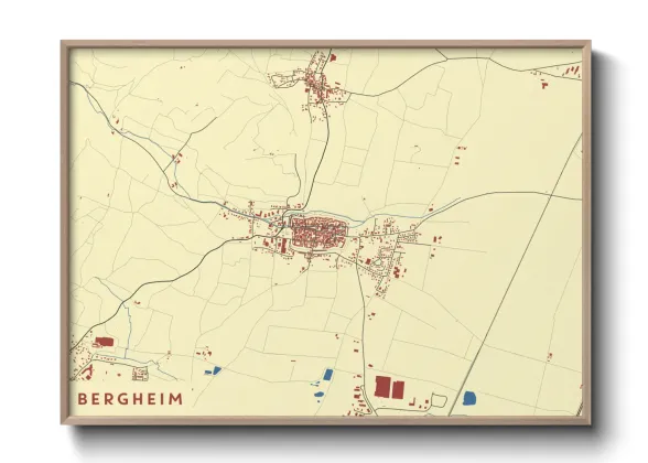 Une affiche de carte sur Bergheim