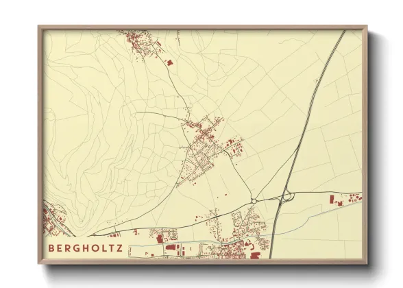 Une affiche de carte sur Bergholtz