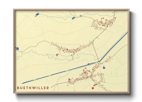 Une affiche de carte sur Buethwiller