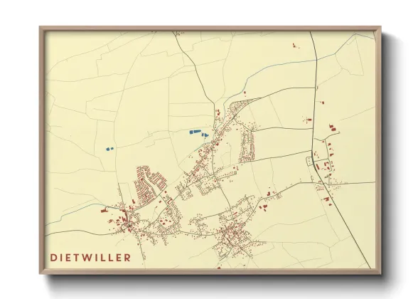Une affiche de carte sur Dietwiller