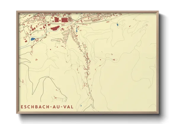 Une affiche de carte sur Eschbach-au-Val