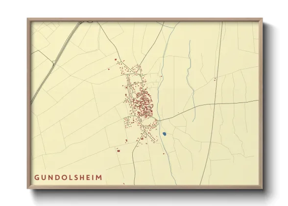 Une affiche de carte sur Gundolsheim