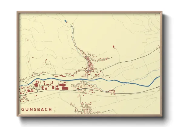 Une affiche de carte sur Gunsbach