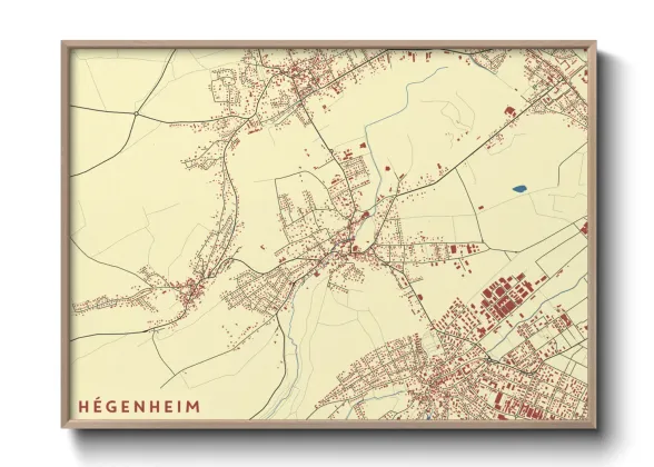Une affiche de carte sur Hégenheim
