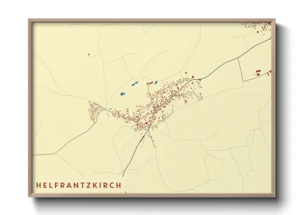 Une affiche de carte sur Helfrantzkirch