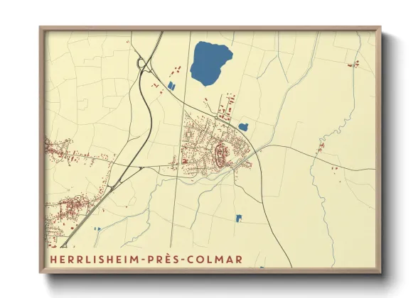 Une affiche de carte sur Herrlisheim-près-Colmar